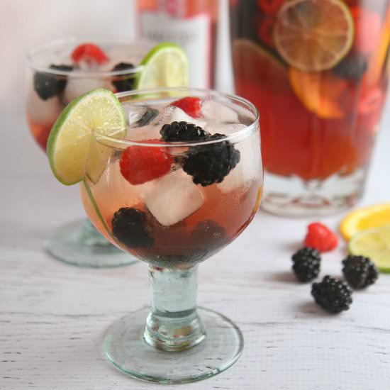 Pomegranate Berry Sangria Spritzer - Recipe photo by DishofDailyLife