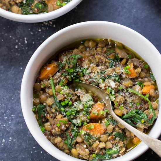 One-Pot Lentils + Red Quinoa - Recipe photo by simplyquinoa