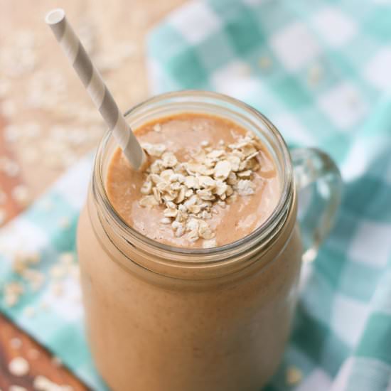 Healthy Peach Crisp Smoothie - Recipe photo by bakedinaz