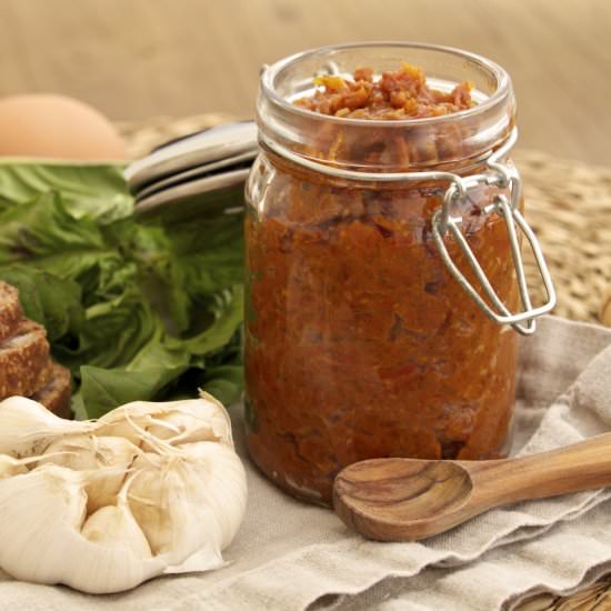 Tomato Jam w Bacon, Onion & Garlic - Recipe photo by From the Athletes Kitchen