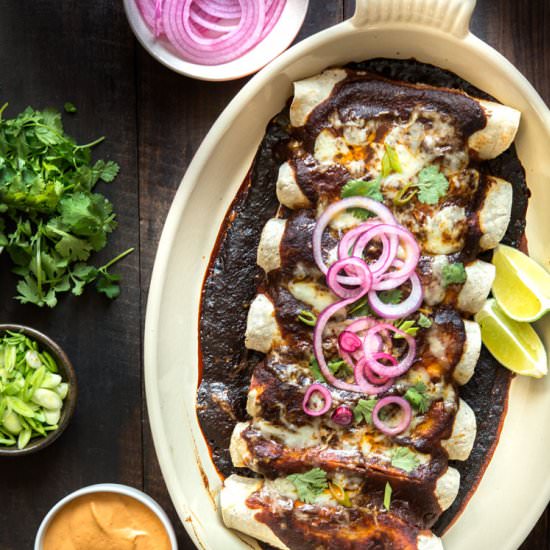 Heirloom Bean & Poblano Enchiladas - Recipe photo by wild greens