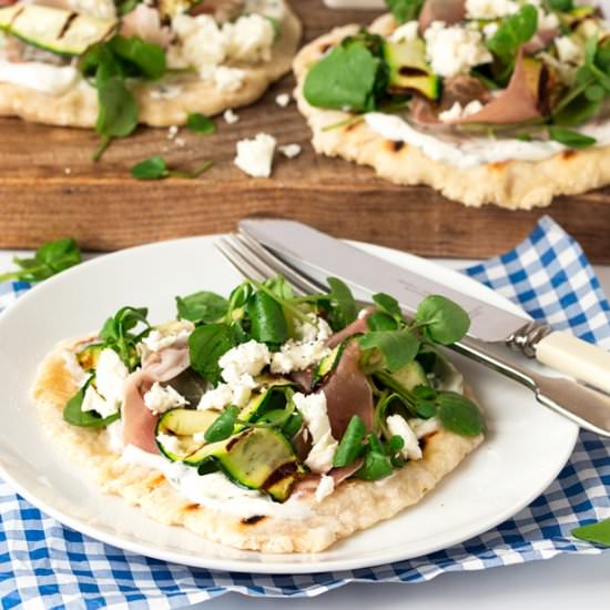 Italian Inspired Loaded Flatbreads - Recipe photo by KitchenSanctuary