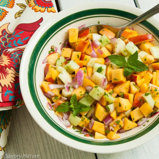 Peach and Cucumber Salad - Recipe photo by SavoryNature