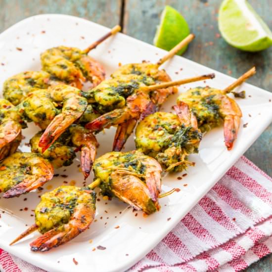 Grilled Shrimps w/ Garlic and Herbs - Recipe photo by Priyanka DK