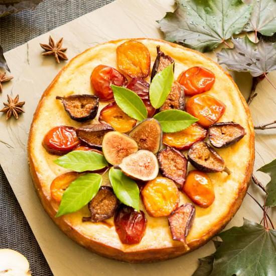 Ginger Pear & Roasted Fruit Cheesecake - Recipe photo by boastfulfood