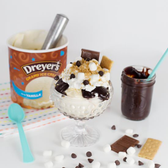 S'more Sundaes & Homemade Hot Fudge - Recipe photo by Joy In Every Season