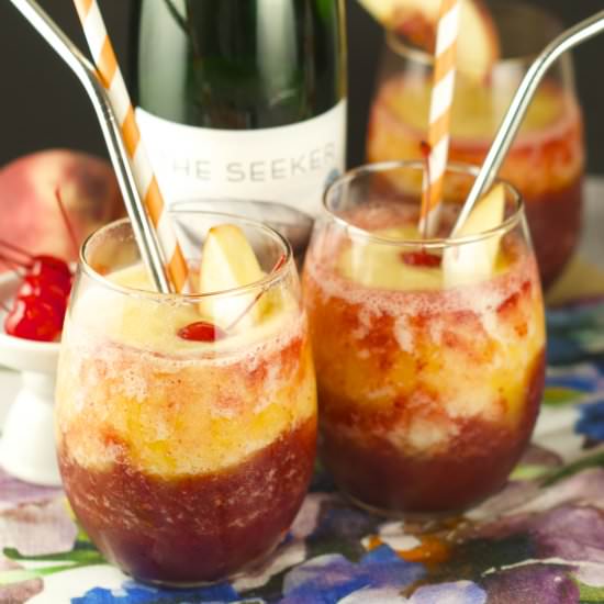 Riesling Peach & Cherry Slushies - Recipe photo by tiffanybendayan