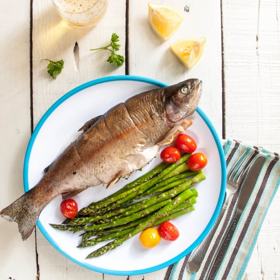 Smoked Stuffed Whole Trout - Recipe photo by adishsoup