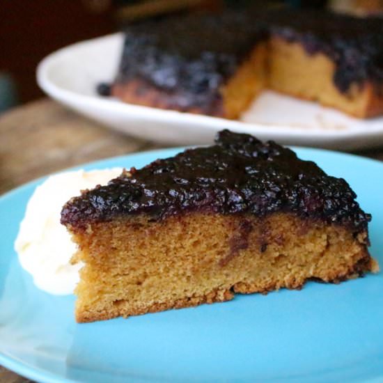 Blackberry Cake & Red Wine Caramel - Recipe photo by borrowedsalt