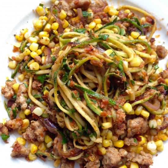 Sun-dried Tomato Zucchini Noodles - Recipe photo by cow crumbs