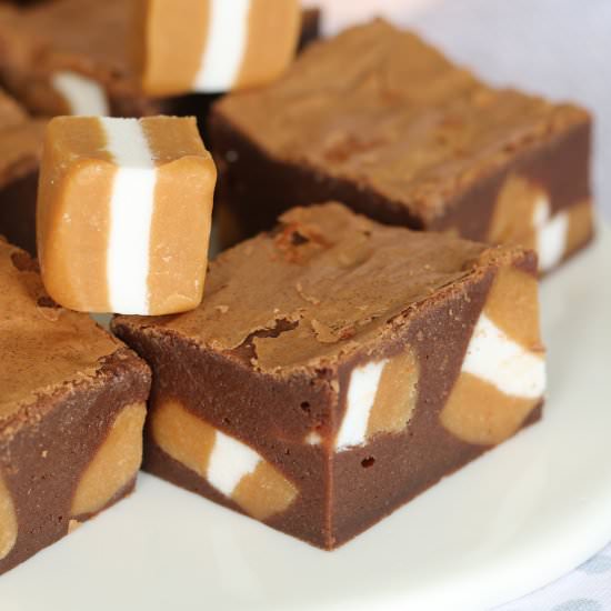 Nutella & Caramel Brownies - Recipe photo by bakeplaysmile