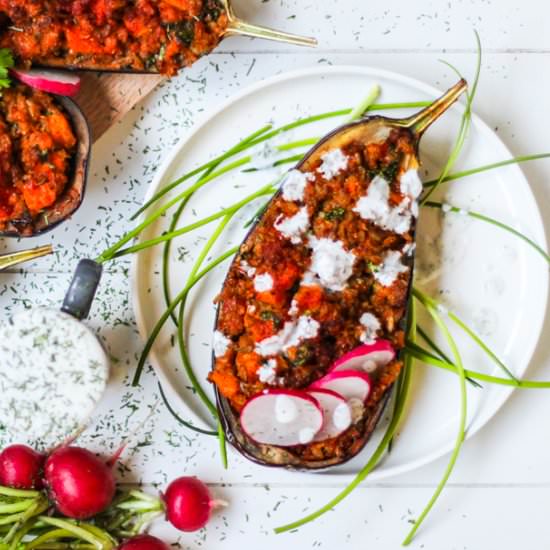 Freekeh Eggplant - Recipe photo by dishtales