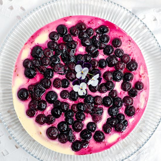 No Bake Blueberry & Lime Cheesecake - Recipe photo by supergoldenbakes