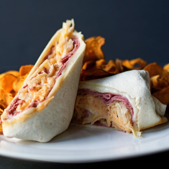 Reuben Wrap - Recipe photo by The Kitchen Wife
