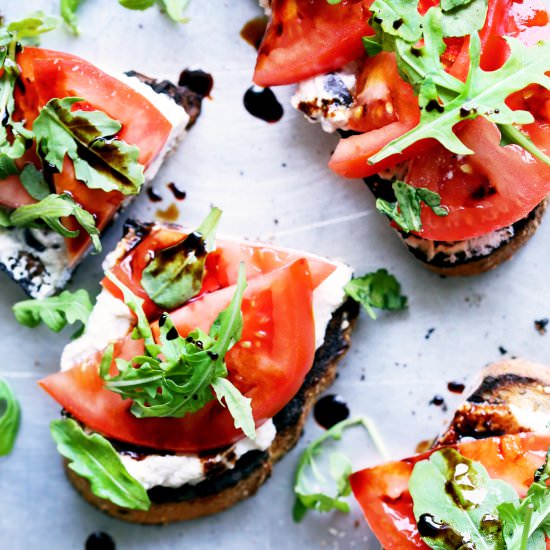 Olive Ricotta and Tomato Tartine - Recipe photo by yummybeet