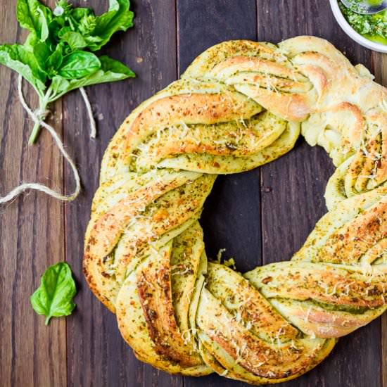 Braided Pesto Bread - Recipe photo by thebrewerandthebaker