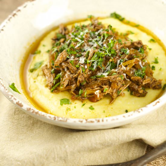 Braised Creamy Ragu over Polenta - Recipe photo by tiffanybendayan