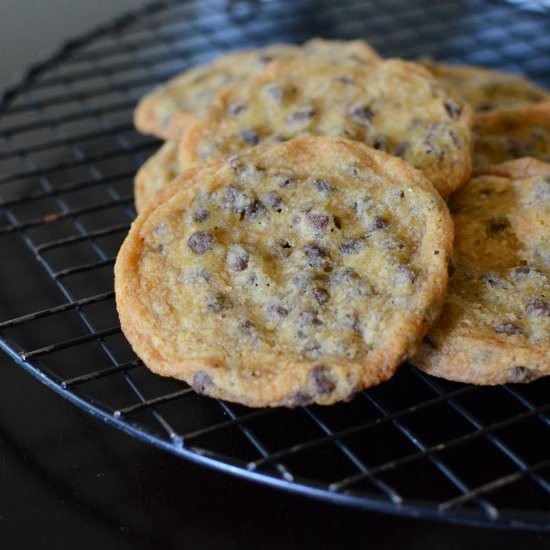 Thin and Chewy Chocolate Chip Cookies - Recipe photo by ButterYum