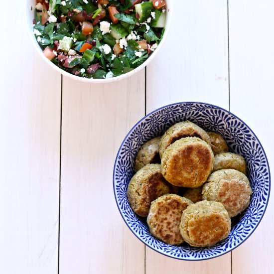Falafels & Mediterranean Salad - Recipe photo by thegirlonbloor