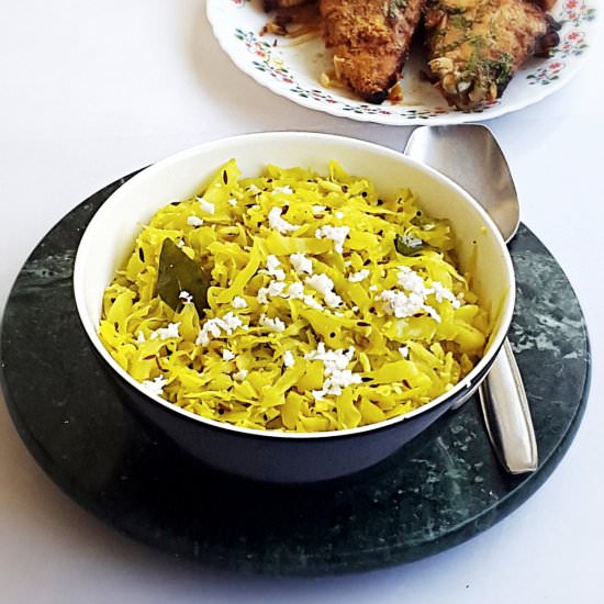 Cabbage thoran - Recipe photo by myindiantaste