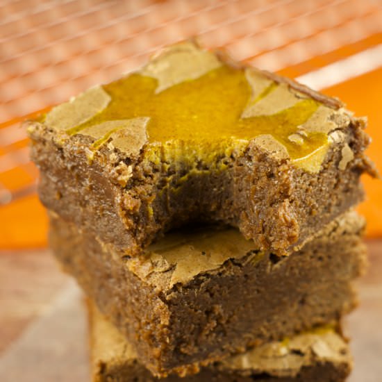 Pumpkin Cheesecake Brownies - Recipe photo by tiffanybendayan
