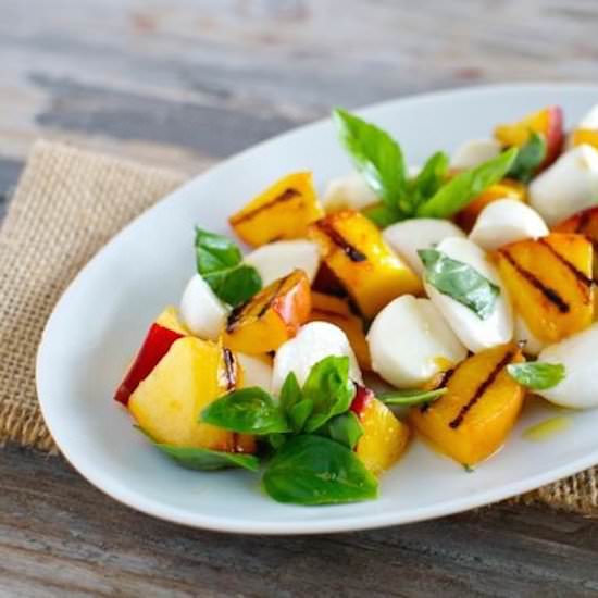 Grilled Peach Caprese Salad - Recipe photo by eatingmadeeasy