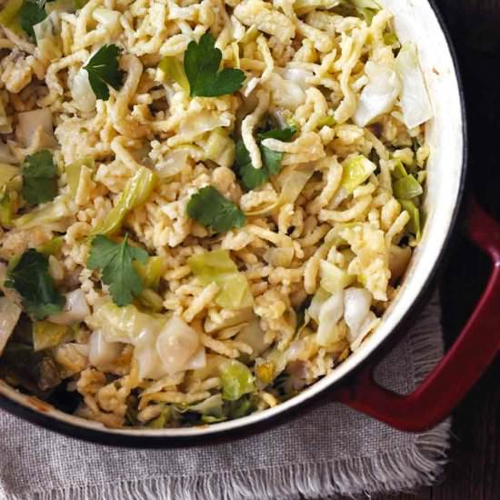 Hungarian Haluski with Spaetzle - Recipe photo by Mighty Mrs