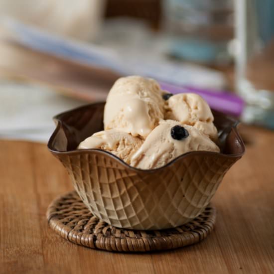 No-Churn Dulce de Leche Ice Cream - Recipe photo by Andcakestoo