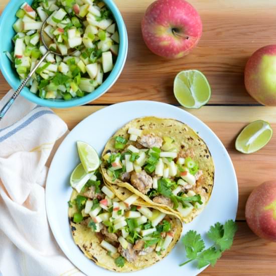 Turkey Tacos with Apple Salsa - Recipe photo by Real Food Whole Life