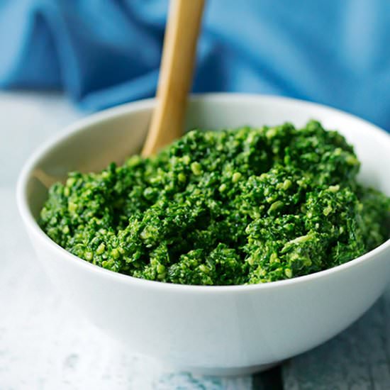 Kale and Basil Pesto - Recipe photo by Cooks With Cocktails