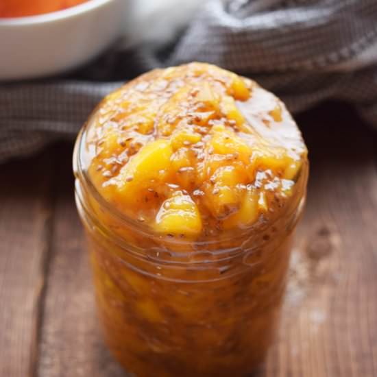 Chunky Spiced Peach Chia Seed Jam - Recipe photo by straightfromthejar