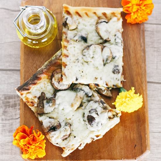 Truffled Fontina and Mushroom Pizza - Recipe photo by adoring-kitchen