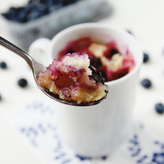 Microwave Blueberry Muffin Mug Cake - Recipe photo by gathering beauty