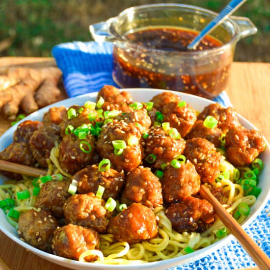 Ginger Teriyaki Meatballs - Recipe photo by wholemadeliving