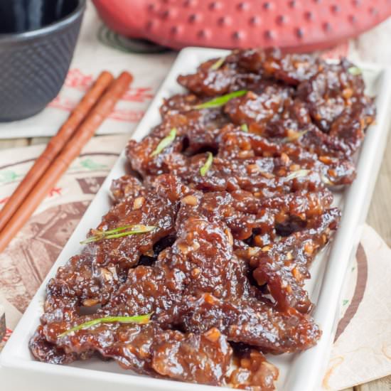 Crispy and Sticky Mongolian Beef - Recipe photo by Gastro Senses