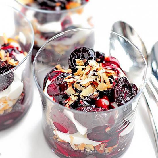 Roasted Cherry Parfaits - Recipe photo by She Wears Many Hats