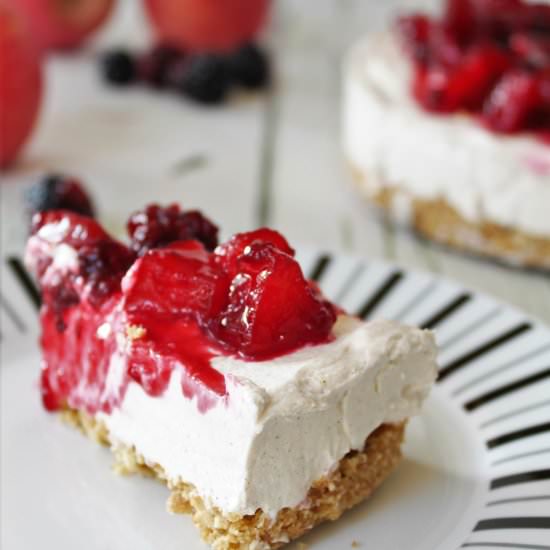 Apple & Blackberry Cheesecake - Recipe photo by EatDrinkCook