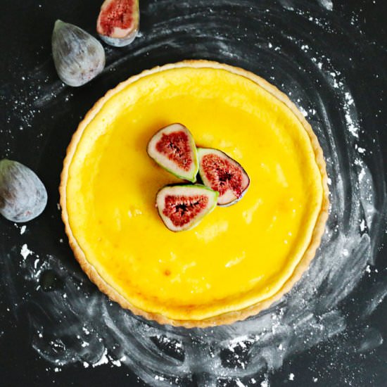 Ricotta Tart with Honey and Figs - Recipe photo by baketotheroots
