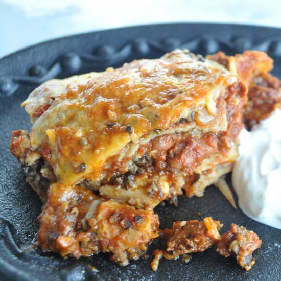 5-Minute Enchilada Pie - Recipe photo by peppereverafter