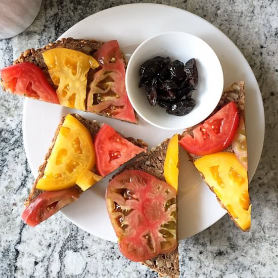 End-Of-Summer Heirloom Tomato Toast - Recipe photo by cleankitch