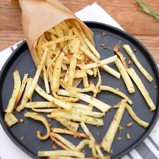 Garlic Rosemary Parsnip Fries - Recipe photo by realsimplegood