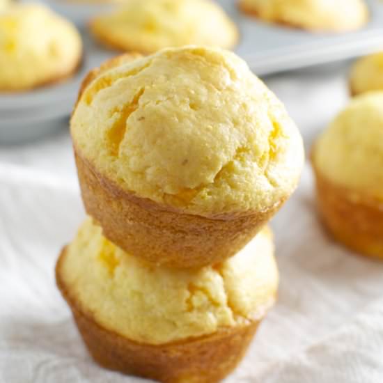 Cheesy Cornbread Muffins - Recipe photo by Stuck on Sweet