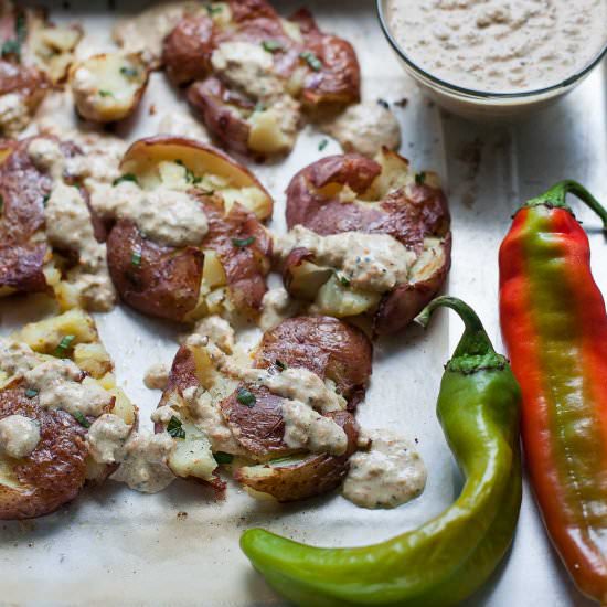 Potatoes with Hatch Chile Crema - Recipe photo by acalculatedwhisk