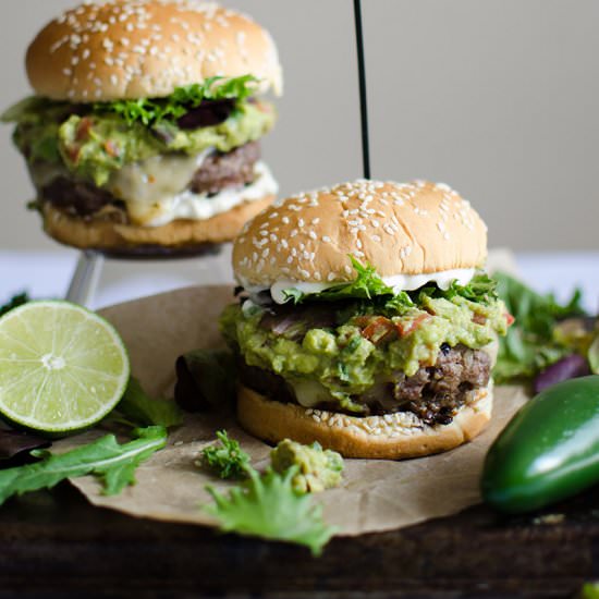 Spicy Guacamole Burger - Recipe photo by sprigandflours