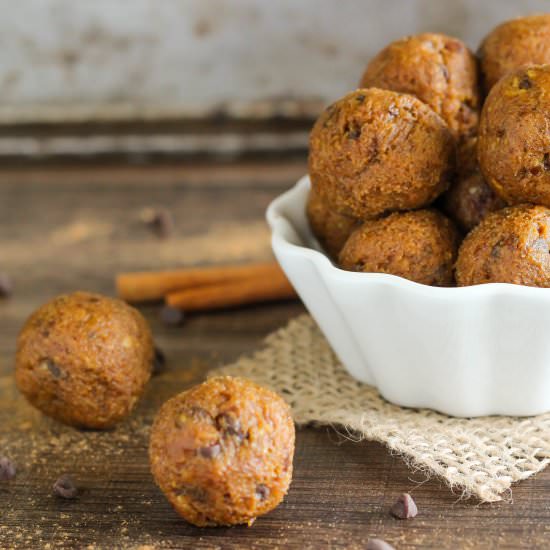 Pumpkin Chocolate Chip Energy Bites - Recipe photo by Purely Katie
