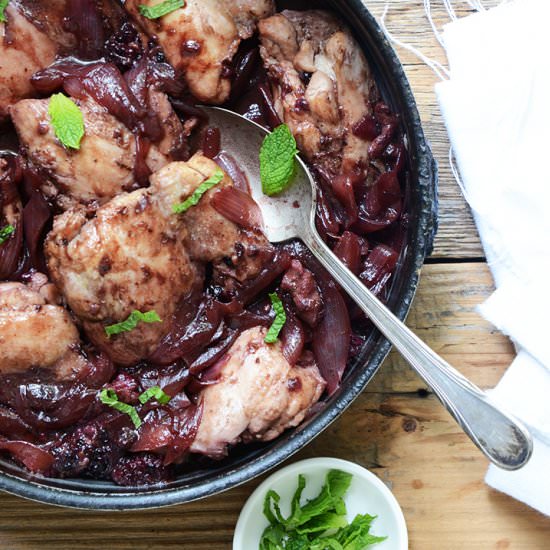 Blackberry Chicken Thighs - Recipe photo by AnEdibleMosaic