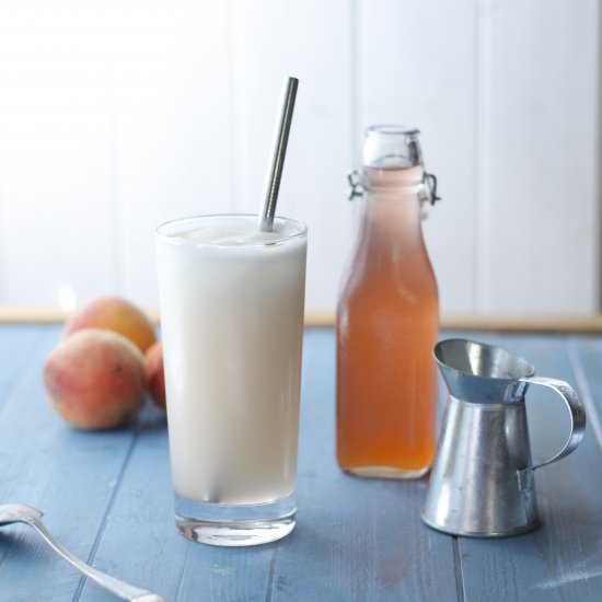 Homemade Fresh Peaches and Cream Soda - Recipe photo by eatthinkbemerry