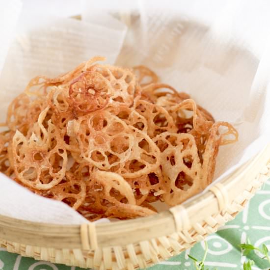 Salted Crunchy Lotus Root Chips - Recipe photo by Chopstick Chronicles
