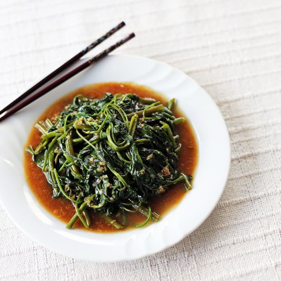 Kangkong in Garlic Sauce - Recipe photo by rsmacaalay