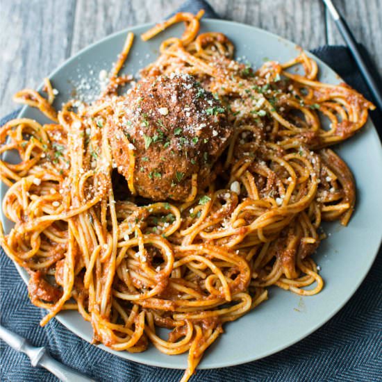 Crockpot Spaghetti and Meatballs - Recipe photo by slowcookergourmet